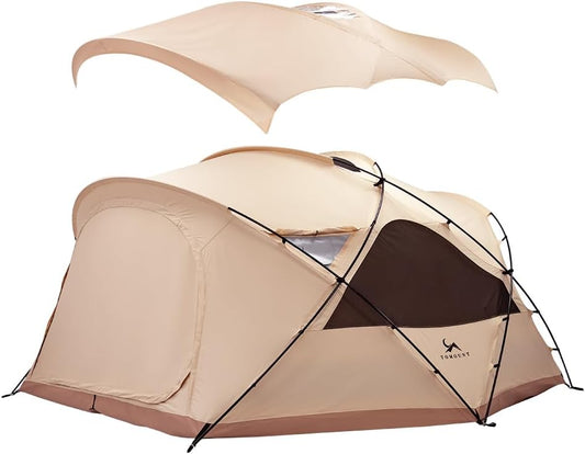 🏕️ Canvas Camping Tent – Comfortable & Cozy Outdoor Adventure! 🌲✨