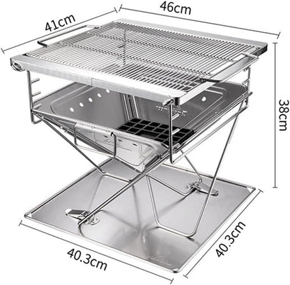 ☀️ Durable Stainless Steel BBQ – Your Go-To Grill for Camping, Beach & Backyard! 🏖️💛