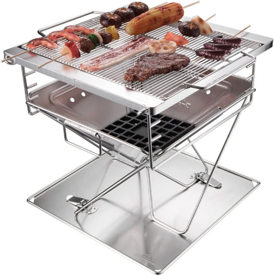 ☀️ Durable Stainless Steel BBQ – Your Go-To Grill for Camping, Beach & Backyard! 🏖️💛