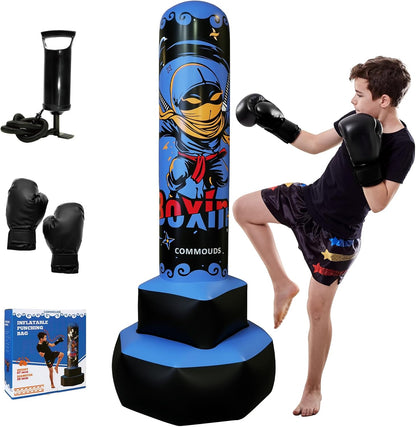 👊 Punching Inflatable Figure – Fun Fitness for Kids at Home! 🏡✨