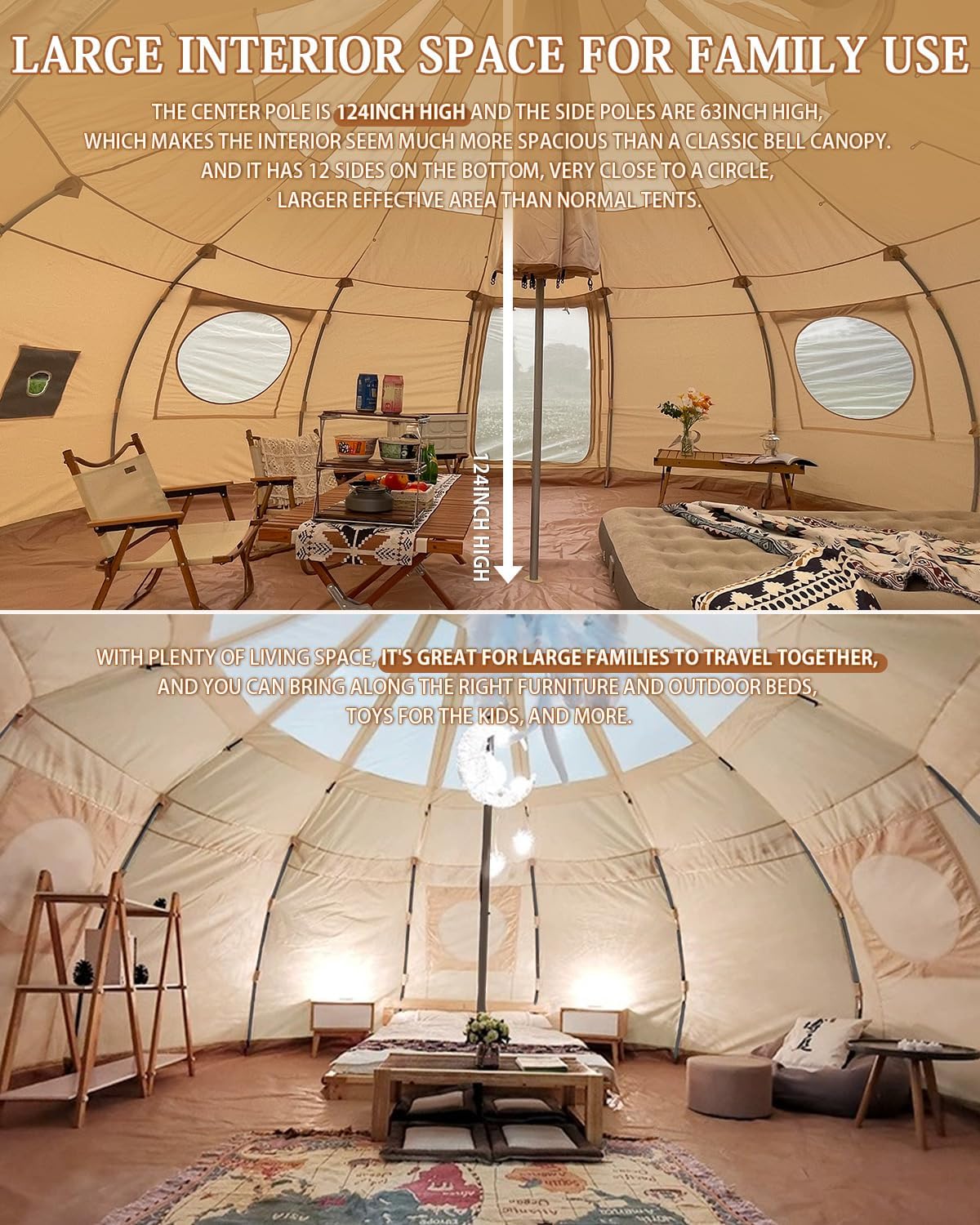 ☀️ Spacious Glamping Tent – Relax, Stargaze & Connect with Nature! 🌌🏕️