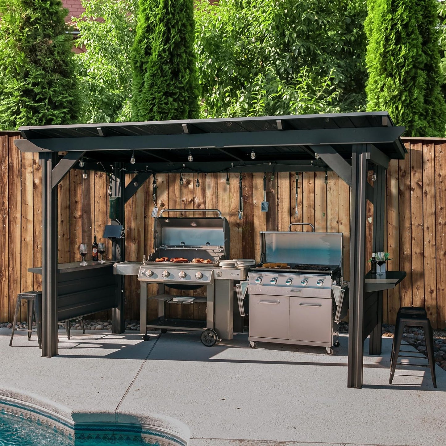 🍖 All-Season Outdoor BBQ Pavilion – Cook & Entertain in Style! 🌞🏡